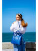 Victor & Hugo Paris Leder-Henkeltasche "Tuileries" in Blau - (B)31 x (H)23 x (T)11 cm