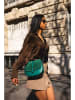 Victor & Hugo Paris Leder-Umhängetasche "Amel" in Grün - (B)22,5 x (H)18,5 x (T)6 cm
