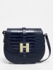 Victor & Hugo Paris Leder-Umhängetasche "Kara" in Dunkelblau - (B)22 x (H)18 x (T)6 cm