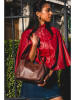 Victor & Hugo Paris Leder-Henkeltasche "Allegra" in Braun - (B)30 x (H)20 x (T)14 cm