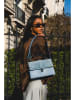 Victor & Hugo Paris Leder-Henkeltasche "Eric" in Türkis - (B)28 x (H)19 x (T)9 cm