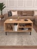 HanahHome Couchtisch "Anya" in Hellbraun - (B)90 x (H)47 x (T)50 cm