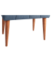 HanahHome Poef "New Cool" blauw/lichtbruin - (B)58 x (H)45 x (D)40 cm