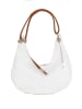 Anna Morellini Leder-Schultertasche "Alba" in Weiß - (B)38 x (H)34 x (T)10 cm