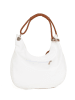 Anna Morellini Leder-Schultertasche "Alba" in Weiß - (B)38 x (H)34 x (T)10 cm