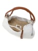 Anna Morellini Leder-Schultertasche "Alba" in Weiß - (B)38 x (H)34 x (T)10 cm