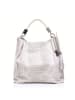 Anna Morellini Leren shopper "Allessandra" zilverkleurig - (B)38 x (H)36 x (D)14 cm