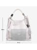 Anna Morellini Leren shopper "Allessandra" zilverkleurig - (B)38 x (H)36 x (D)14 cm