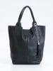 Pia Sassi Skórzany shopper bag "Monte Cimone" w kolorze czarnym - 28 x 35 x 17 cm