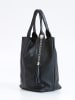 Pia Sassi Leder-Shopper "Monte Cimone" in Schwarz - (B)28 x (H)35 x (T)17 cm