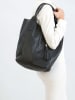 Pia Sassi Skórzany shopper bag "Monte Cimone" w kolorze czarnym - 28 x 35 x 17 cm