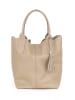 Pia Sassi Leder-Shopper "Monte Cimone" in Beige - (B)28 x (H)35 x (T)17 cm