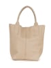 Pia Sassi Leder-Shopper "Monte Cimone" in Beige - (B)28 x (H)35 x (T)17 cm