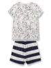 Sanetta Pyjama in Weiß/ Dunkelblau