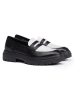LLOYD Leder-Slipper in Schwarz/ Weiß