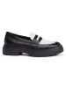 LLOYD Leder-Slipper in Schwarz/ Weiß