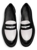 LLOYD Leder-Slipper in Schwarz/ Weiß