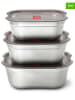 Black+Blum 3er-Set: Lunchboxen in Silber