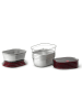 Black+Blum 3-delige set: lunchboxen zilverkleurig - (B)19 x (H)7,3 x (D)14,6 cm