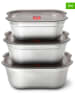 Black+Blum 3er-Set: Lunchboxen in Silber - (B)17,5 x (H)6,5 x (T)13 cm