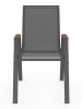 Inkazen 4-delige set: tuinstoelen grijs - (B)51 x (H)84 x (D)68 cm