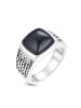 Uomo Srebrny pierścionek z onyksem