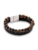 Uomo Skórzana bransoletka z tygrysim okiem