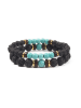 Uomo 2er-Set: Armbänder mit Edelsteinen
