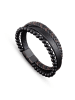 Uomo Leder-Armband in Schwarz/ Braun