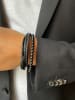 Uomo Leren armband zwart