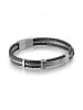Uomo Leder-Armband in Schwarz/ Silber