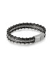Uomo Leder-Armband in Schwarz/ Silber