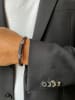 Uomo Leren armband bruin/zwart