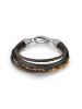 Uomo Leren armband met edelstenen