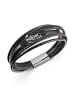 Uomo Leren armband zwart/bruin
