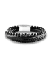 Uomo Leren armband zwart