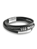 Uomo Leren armband zwart