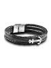 Uomo Leren armband zwart