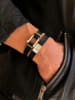 Uomo Leder-Armband in Schwarz