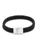 Uomo Leren armband zwart