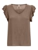 ONLY Bluse "Chiara" in Hellbraun/ Grau