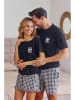Doctor Nap Pyjama in Schwarz/ Weiß