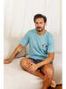 Doctor Nap Pyjama in Hellblau/ Anthrazit