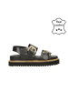 Bullboxer Leder-Sandalen in Schwarz