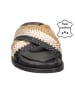 Bullboxer Leder-Hausschuhe in Beige/ Schwarz