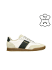 Bullboxer Leren sneakers wit/beige/donkergroen