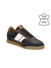Bullboxer Leder-Sneakers in Schwarz/ Braun/ Weiß