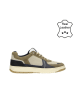 Bullboxer Leder-Sneakers in Grau/ Taupe