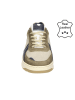 Bullboxer Leder-Sneakers in Grau/ Taupe