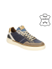 Bullboxer Leder-Sneakers in Dunkelblau/ Braun